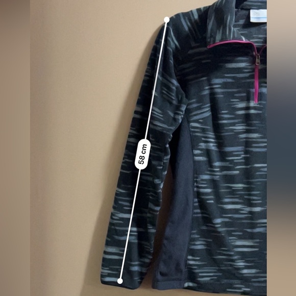 Columbia Ladies S Black & Grey Fleece Pullover 1/4 Zip Jacket with Pink Zipper - Picture 11 of 15